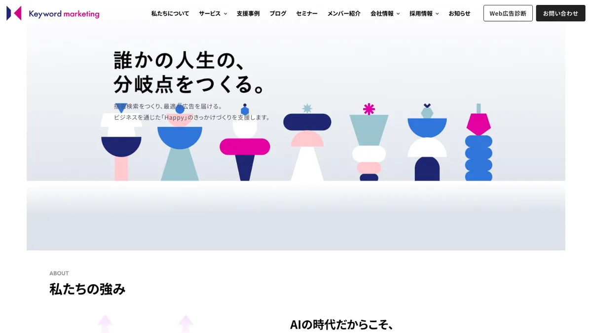 キーワードマーケティングの公式サイトのトップページ