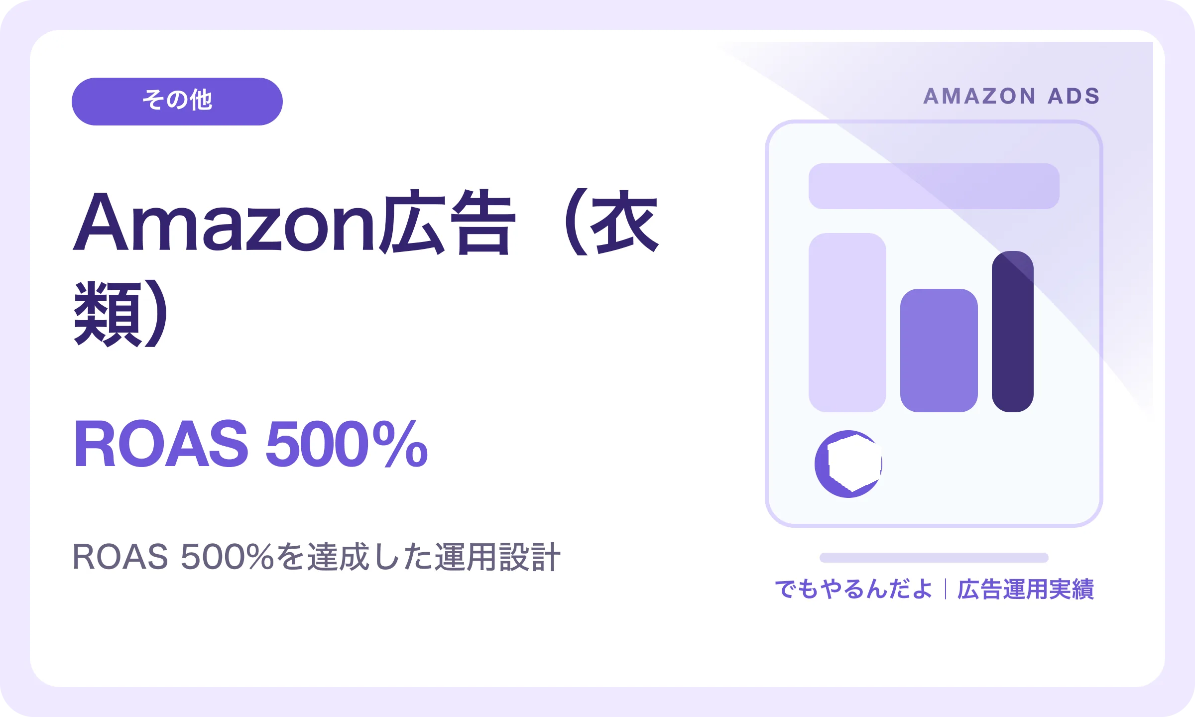 Amazon広告（衣類）／ROAS 500%｜でもやるんだよの広告運用実績