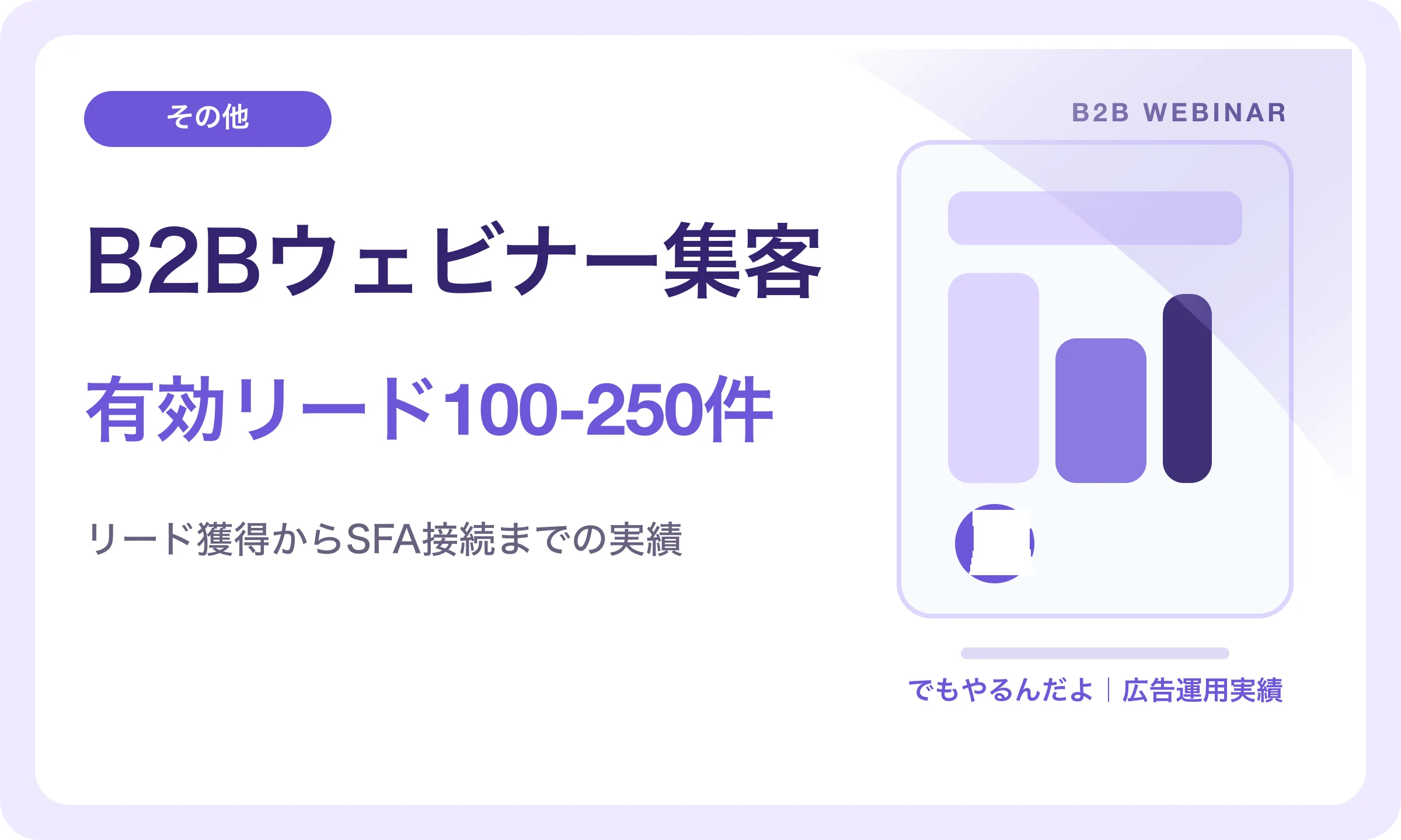 B2Bウェビナー集客／有効リード100-250件｜でもやるんだよの広告運用実績