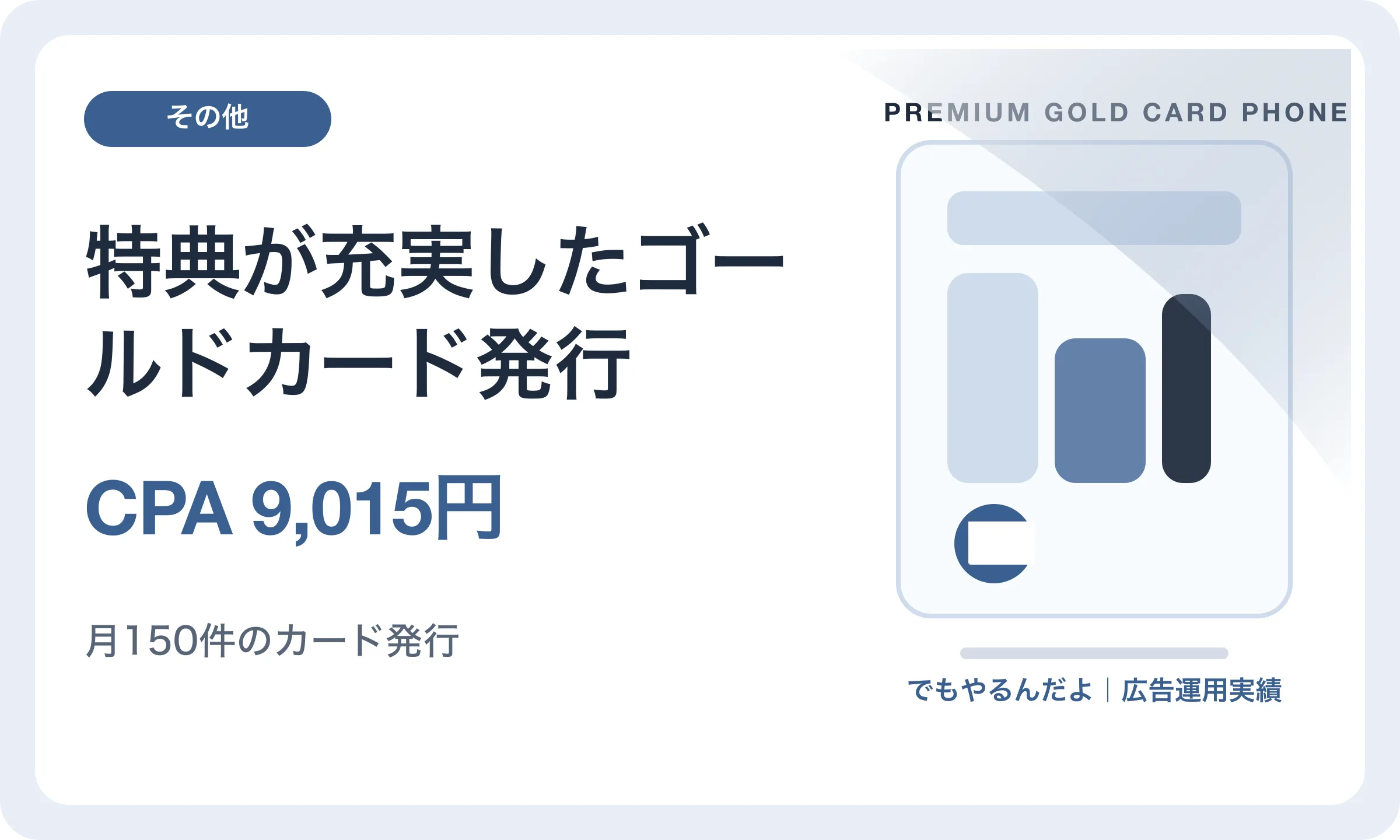 特典が充実したゴールドカード発行／CPA 9,015円｜でもやるんだよの広告運用実績